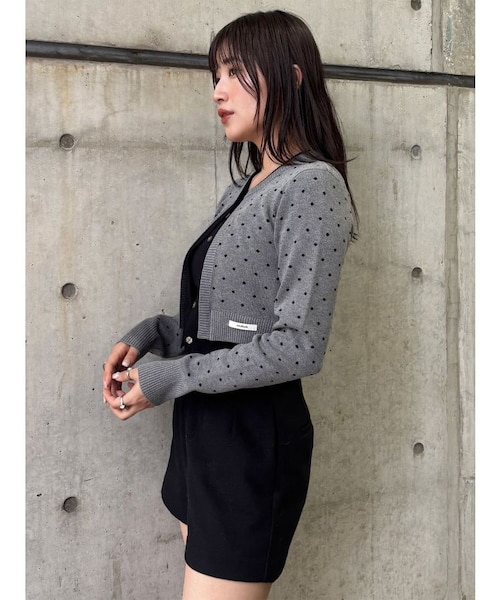 ドットクロップドカーディガン｜ムルーアの通販｜&mall（アンドモール