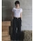 【Opening Project】W Squareneck Cropped Symbol T Shirt