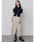 ショルダーカットZIPハーフニット
