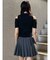 ショルダーカットZIPハーフニット