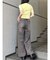 ショルダーカットZIPハーフニット