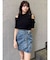 アシメタックデニムミニスカート