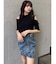 アシメタックデニムミニスカート