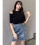 アシメタックデニムミニスカート