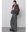 ストライプフリンジハイウエストデニムパンツ
