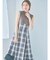 【WEB限定】チェックノースリーブコルセットワンピース