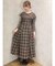 ビッグカラーチェックコルセットワンピース