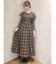 ビッグカラーチェックコルセットワンピース