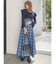 ビッグカラーチェックコルセットワンピース