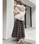 ビッグカラーチェックコルセットワンピース