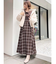 ビッグカラーチェックコルセットワンピース