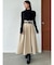 バイカラータックボリュームスカート