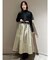 バイカラータックボリュームスカート