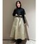 バイカラータックボリュームスカート
