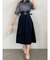 バイカラータックボリュームスカート