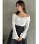 ツイストクロスニットトップス