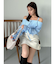 アシメウエストデニムミニスカート