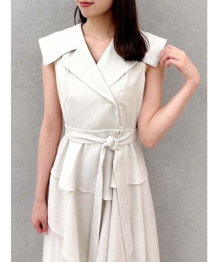 【新色・サイズ追加】アシメプリーツトレンチワンピース