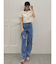 スリットリボンデニムパンツ