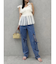 スリットリボンデニムパンツ