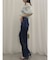 スリットリボンデニムパンツ