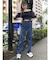 スリットリボンデニムパンツ