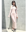 ワンショルリボンナローニットワンピース