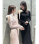 ワンショルリボンナローニットワンピース