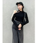 ワンショルリボンニットトップス