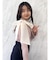 ワンショルリボンニットトップス