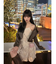 ギャザーリボンミニワンピース