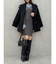 シャツレイヤードケーブルニットワンピース