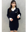 シャツレイヤードケーブルニットワンピース
