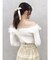 リボンチュールオフショルニットトップス