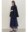 バックリボンパイピングレースドレス