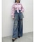レイヤードワイドデニムパンツ