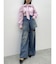 レイヤードワイドデニムパンツ