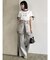 レイヤードワイドデニムパンツ
