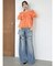 レイヤードワイドデニムパンツ