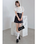 【セットアップ対応】レイヤーハイウエストミニスカート