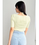 フロントツイストリボン5分袖ニットトップス