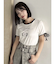 リボンスリーブロゴTシャツ