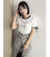リボンスリーブロゴTシャツ