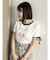 リボンスリーブロゴTシャツ