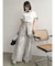リボンスリーブロゴTシャツ