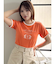 リボンスリーブロゴTシャツ