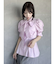 ペプラムタックボウタイブラウス