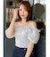 ネックピース付チュールブラウス