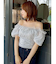 ネックピース付チュールブラウス