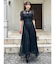 ネックツイスト刺繍レースドレス